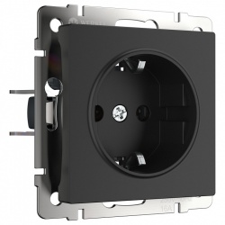 Розетка с заземлением, без рамки Werkel черный матовый W1171008 в интернет-магазине "Галерея света"