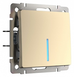 Выключатель одноклавишный с подсветкой без рамки Werkel шампань W1110111 в интернет-магазине "Галерея света"