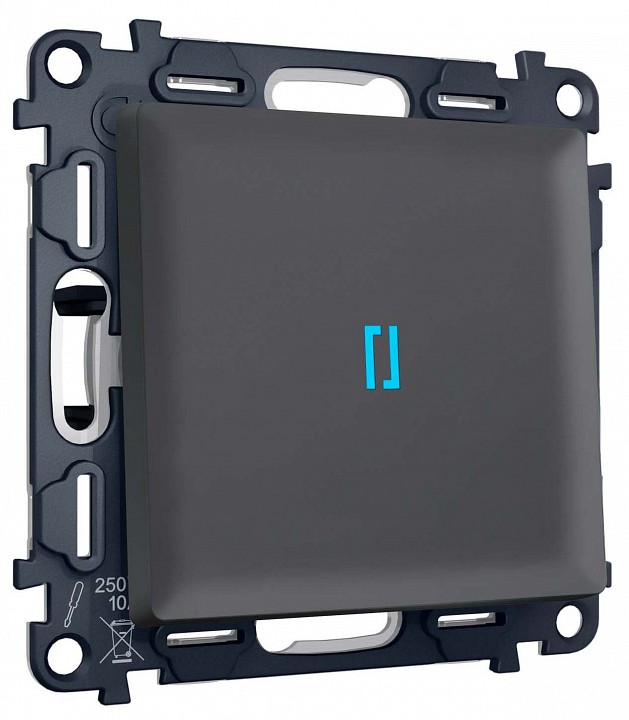 Выключатель самовозвратный одноклавишный с подсветкой, без рамки Ambrella Volt MA MA902060 в интернет-магазине "Галерея света"