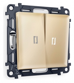 Выключатель проходной двухклавишный с подсветкой Ambrella Volt ALFA MA604035 в интернет-магазине "Галерея света"