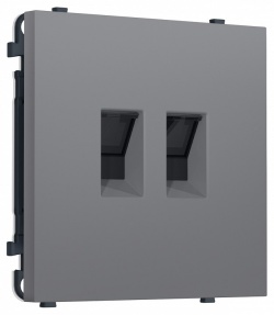 Розетка двойная Ethernet RJ-45 и со шторками, без рамки Ambrella Volt MS MS872110 в интернет-магазине "Галерея света"