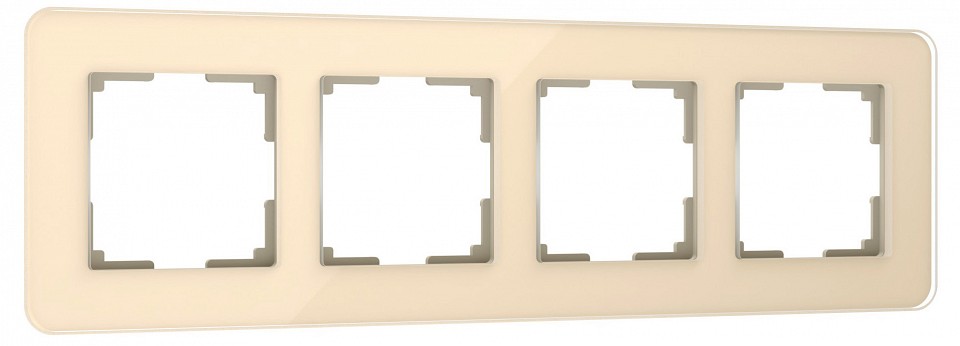 Рамка на 4 поста Werkel Elite (айвори, стекло) W0042443 в интернет-магазине "Галерея света"