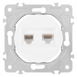 Розетка двойная RJ-11 и Ethernet RJ-45, без рамки Arte Milano am-202 202.44-1.white в интернет-магазине "Галерея света"