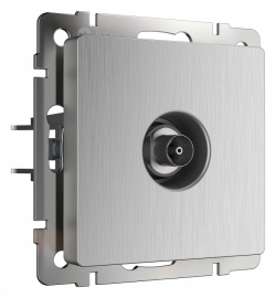 ТВ-розетка без рамки Werkel cеребряный рифленый W1183009 в интернет-магазине "Галерея света"