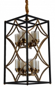 Подвесная люстра LUMINA DECO Quadrato LDP 1223-8 BK+MD в интернет-магазине "Галерея света"