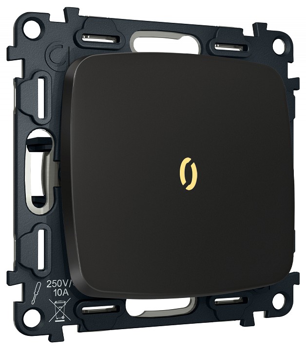 Выключатель самовозвратный одноклавишный с подсветкой, без рамки Ambrella Volt MO MO802050 в интернет-магазине "Галерея света"