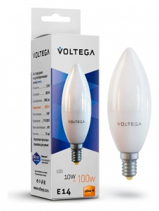 Лампа светодиодная Voltega Candle 10W E14 10Вт 2800K 7064 в интернет-магазине "Галерея света"