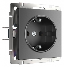 Розетка с заземлением, без рамки Werkel графит матовый W1171064 в интернет-магазине "Галерея света"