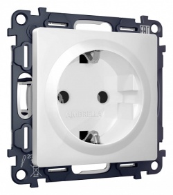 Розетка с заземлением, без рамки Ambrella Volt ALFA MA126010 в интернет-магазине "Галерея света"