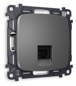 Розетка телефонная RJ-11 со штрокой, без рамки Ambrella Volt OMEGA MO662030 в интернет-магазине "Галерея света"