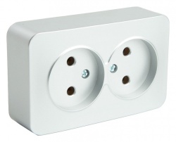 Розетка двойная без заземления Stekker София 49327 в интернет-магазине "Галерея света"