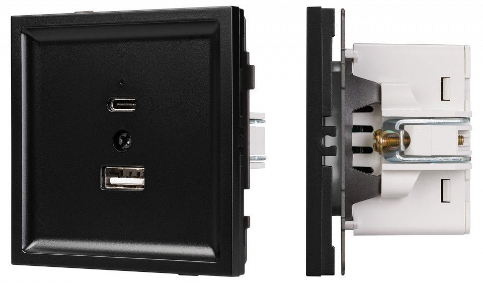 Розетка 2хUSB type A и C без рамки Arlight SCT-TENDO 054095 в интернет-магазине "Галерея света"