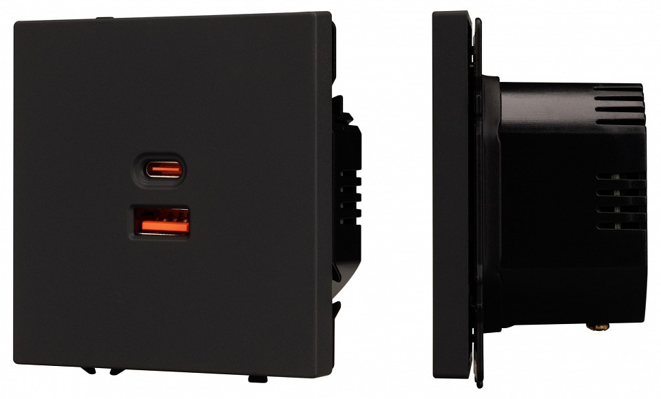 Розетка 2хUSB type A и C без рамки Arlight NOBE 054317(1) в интернет-магазине "Галерея света"
