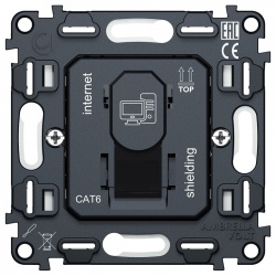Механизм розетки телефонной RJ-11 со шторкам Ambrella Volt QUANT VM185 в интернет-магазине "Галерея света"