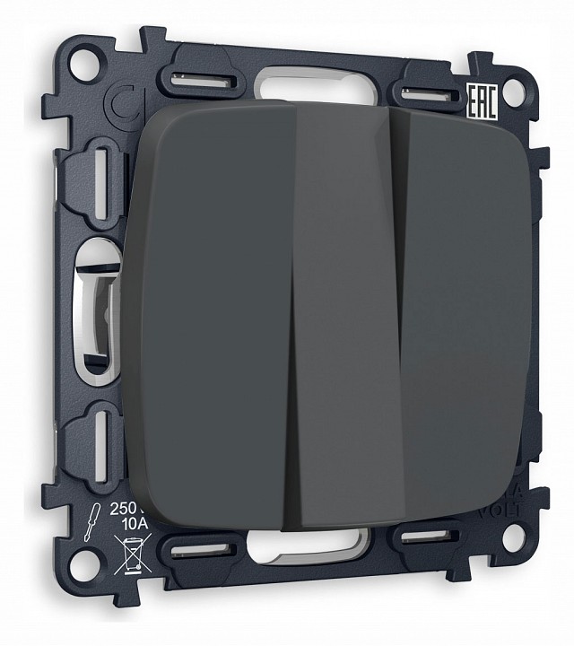 Выключатель трехклавишный без рамки Ambrella Volt OMEGA MO905010 в интернет-магазине "Галерея света"