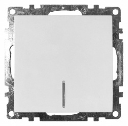 Выключатель одноклавишный с подсветкой без рамки Stekker Катрин 39299 в интернет-магазине "Галерея света"