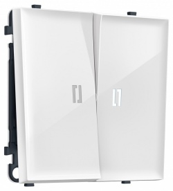 Выключатель двухклавишный с подсветкой без рамки Ambrella Volt MS MS104015 в интернет-магазине "Галерея света"