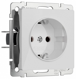 Розетка с заземлением и со шторками, без рамки Werkel белый акрил W1171141 в интернет-магазине "Галерея света"