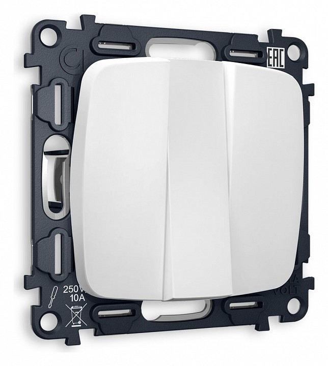 Выключатель трехклавишный без рамки Ambrella Volt OMEGA MO125010 в интернет-магазине "Галерея света"