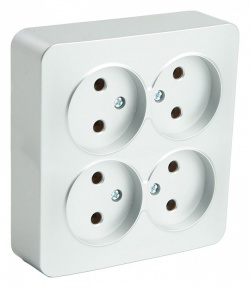 Розетка четверная без заземления Stekker София 49333 в интернет-магазине "Галерея света"
