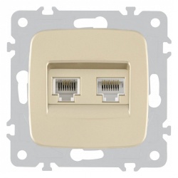 Розетка двойная RJ-11 и Ethernet RJ-45, без рамки Arte Milano am-205 205.44-1.shampan в интернет-магазине "Галерея света"