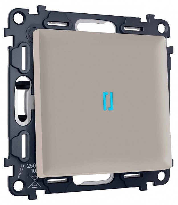 Выключатель самовозвратный одноклавишный с подсветкой, без рамки Ambrella Volt MA MA362060 в интернет-магазине "Галерея света"