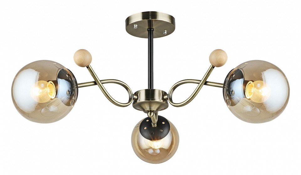 Люстра на штанге 02021-0.3-03 AB+BK в интернет-магазине "Галерея света"