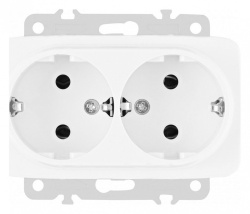 Розетка двойная с заземлением, без рамки Arte Milano am-205 205.40-2.white в интернет-магазине "Галерея света"