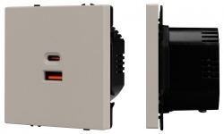 Розетка с заземлением и 2хUSB type A и C, без рамки Arlight SCT-NOBE 059446 в интернет-магазине "Галерея света"