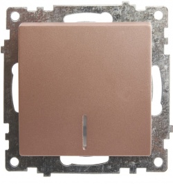 Выключатель одноклавишный с подсветкой без рамки Stekker Катрин 39591 в интернет-магазине "Галерея света"