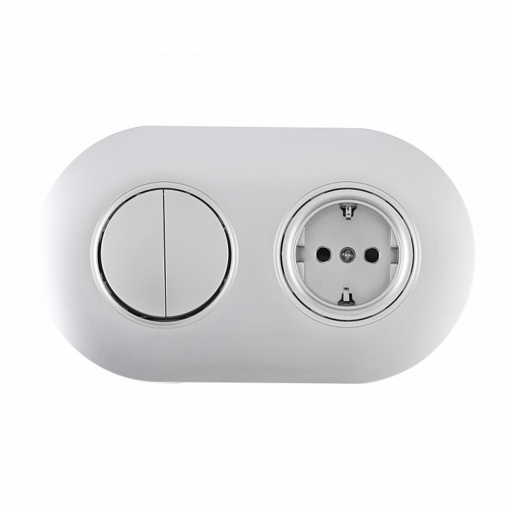 Блок с розеткой и выключателем Arte Milano SET08-2 SET08-2-40-1-30-2 silver в интернет-магазине "Галерея света"