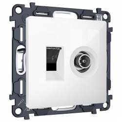 Механизм ТВ-розетки оконечные и розетки Ethernet RJ-45 со шторкам Ambrella Volt ALFA MA112510 в интернет-магазине "Галерея света"