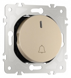 Кнопка звонка для жалюзи с подсветкой без рамки Arte Milano 202 202.37-1.shampan в интернет-магазине "Галерея света"