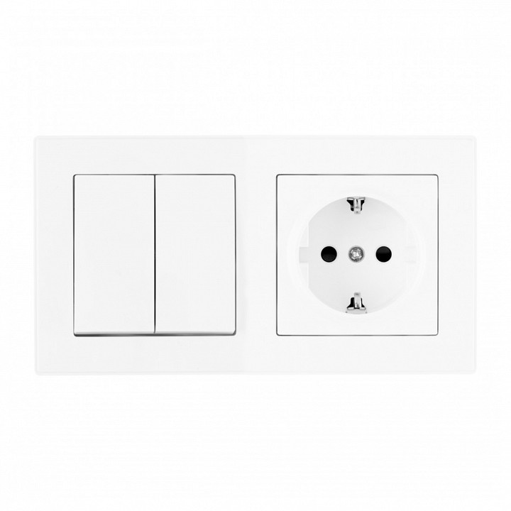 Блок с розеткой и выключателем Arte Milano SET06-2 SET06-2-30-2-40-1 white в интернет-магазине "Галерея света"