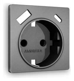 Накладка для розетки с заземлением и со шторками и 2хUSB type A и C Ambrella Volt ALFA AP6600 в интернет-магазине "Галерея света"