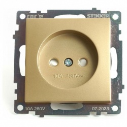 Розетка без заземления и со шторкой, без рамки Stekker Катрин 49223 в интернет-магазине "Галерея света"