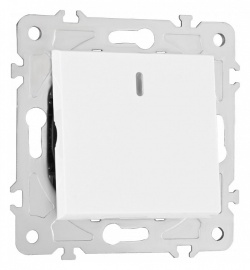 Выключатель перекрестный одноклавишный с подсветкой без рамки Arte Milano 203 203.35-1.white в интернет-магазине "Галерея света"