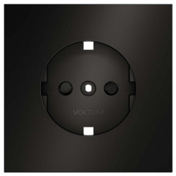 Накладка для розетки с заземлением и со шторками Voltum S70 METAL VLSM000712 в интернет-магазине "Галерея света"