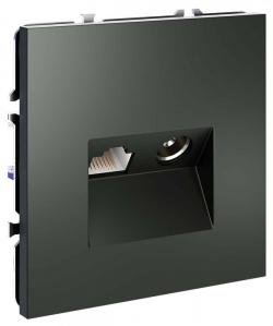 ТВ-розетка и розетка Ethernet RJ-45 без рамки Voltum S70 VLS060706 в интернет-магазине "Галерея света"