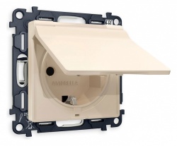 Розетка с заземлением и со шторкой, без рамки с крышкой Ambrella Volt ALFA MA328010 в интернет-магазине "Галерея света"