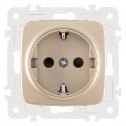 Розетка с заземлением и со шторкой, без рамки Arte Milano am-205 205.40-1.shampan в интернет-магазине "Галерея света"