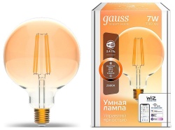Лампа светодиодная с управлением через Wi-Fi Gauss Smart Home E27 7Вт 2500K 1320112 в интернет-магазине "Галерея света"