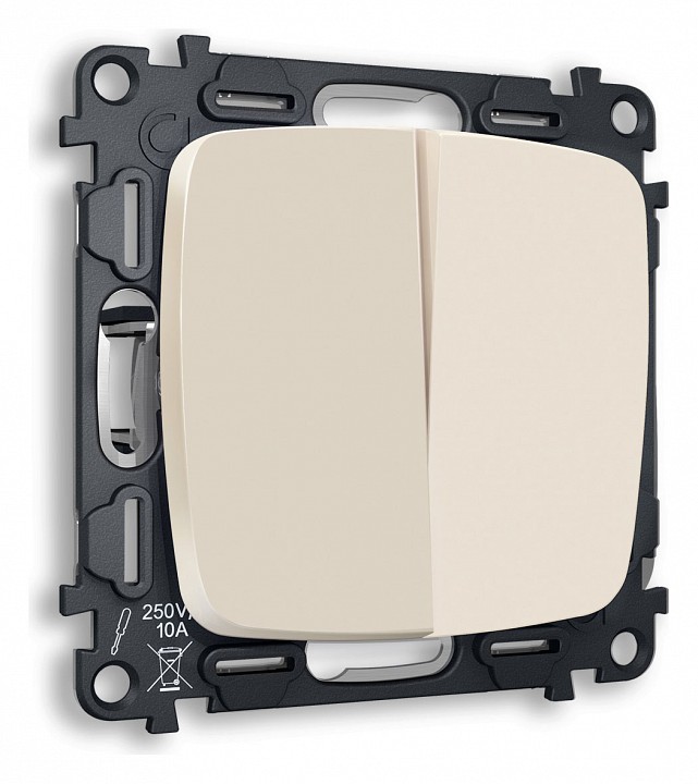 Выключатель двухклавишный без рамки Ambrella Volt OMEGA MO323010 в интернет-магазине "Галерея света"