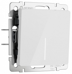 Выключатель проходной одноклавишный с подсветкой без рамки Werkel белый акрил W1112141 в интернет-магазине "Галерея света"