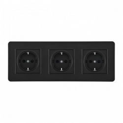 Розетка с заземлением и со шторкой Arte Milano SET16-3 SET16-3-40-1x3 black в интернет-магазине "Галерея света"