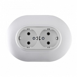 Розетка двойная с заземлением и со шторкой Arte Milano SET08-2 SET08-double-40-2 silver в интернет-магазине "Галерея света"