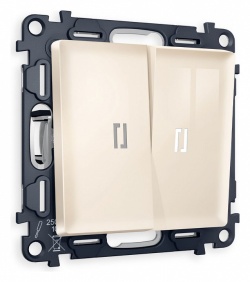 Выключатель проходной двухклавишный с подсветкой Ambrella Volt ALFA MA304035 в интернет-магазине "Галерея света"