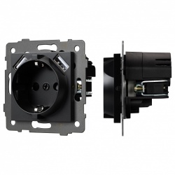 Розетка с заземлением и 2хUSB type A, без рамки Arlight SCT 049819 в интернет-магазине "Галерея света"