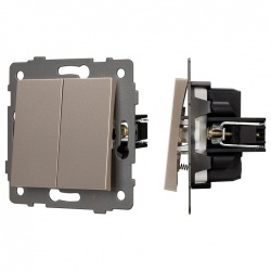 Выключатель самовозвратный двухклавишный без рамки Arlight SWT 049886 в интернет-магазине "Галерея света"