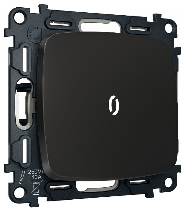 Выключатель самовозвратный одноклавишный с подсветкой, без рамки Ambrella Volt MO MO802055 в интернет-магазине "Галерея света"